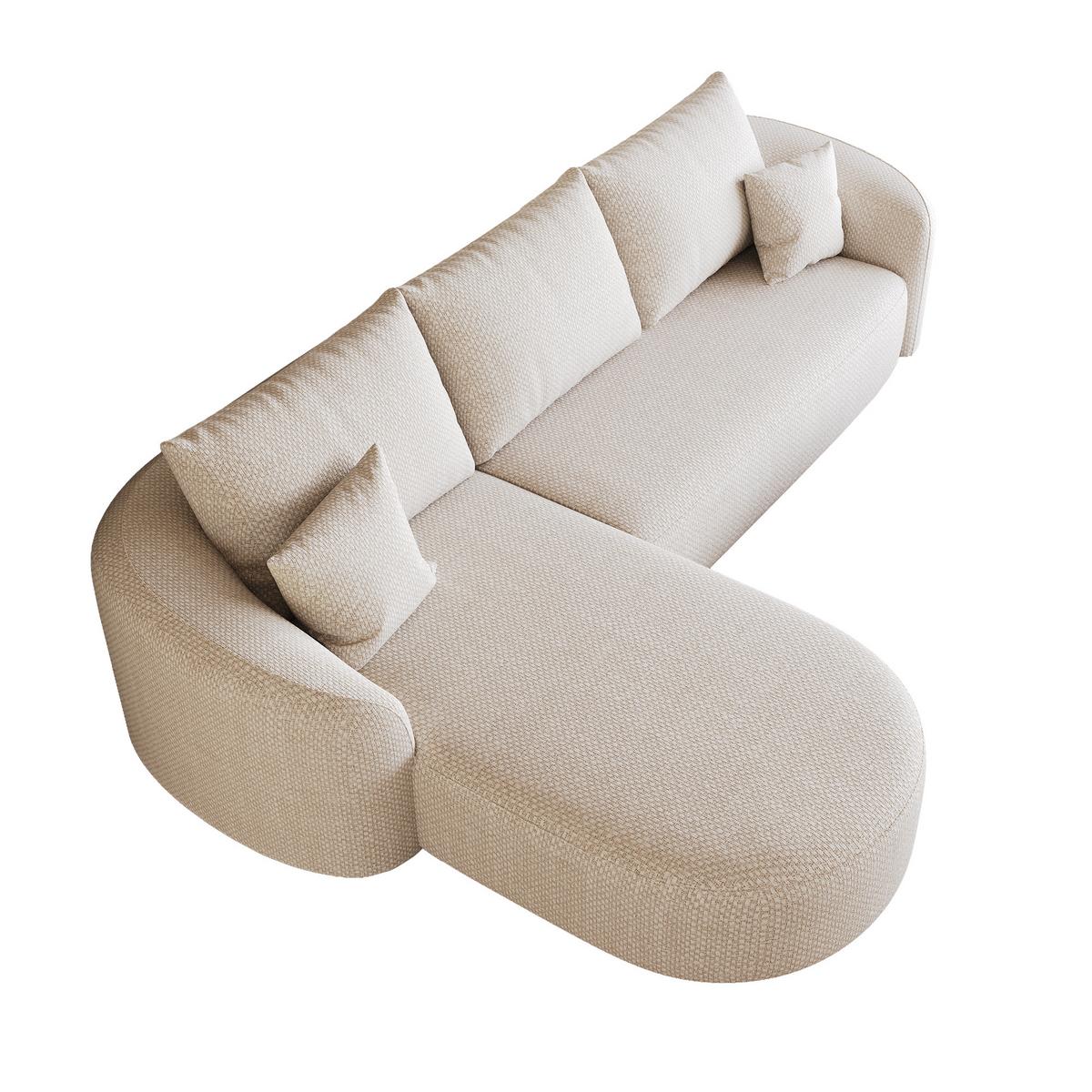 ECKSOFA 266cm L-Form Weiß 4-Sitzer ohne Montage - Weiß, Textil (266/168cm) - Urban Meuble