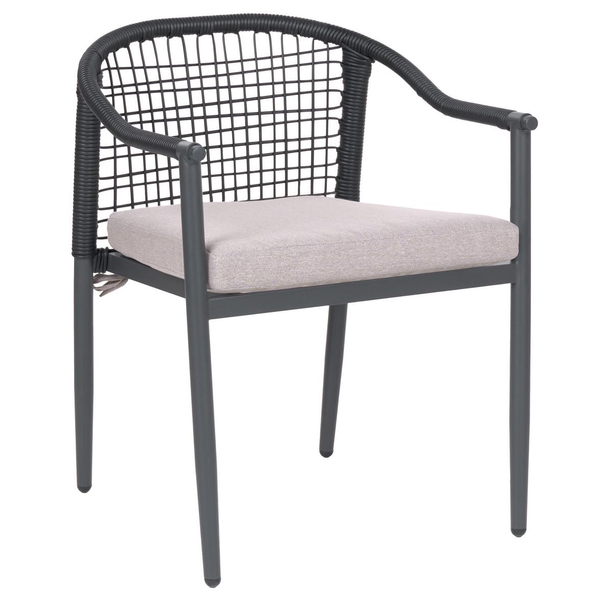 STUHL 4er-Set und Sitzkissen Metall Schwarz Ozzero - Schwarz, Metall (55/76/60cm) - Beliani