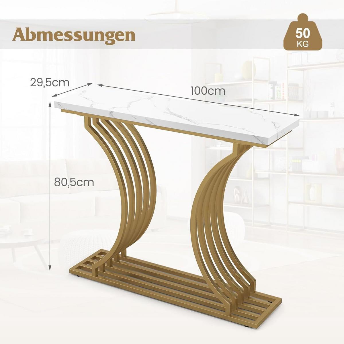EINGANGSTISCH 80cm Weiß - Weiß, Holz (30/100/80cm) - COSTWAY
