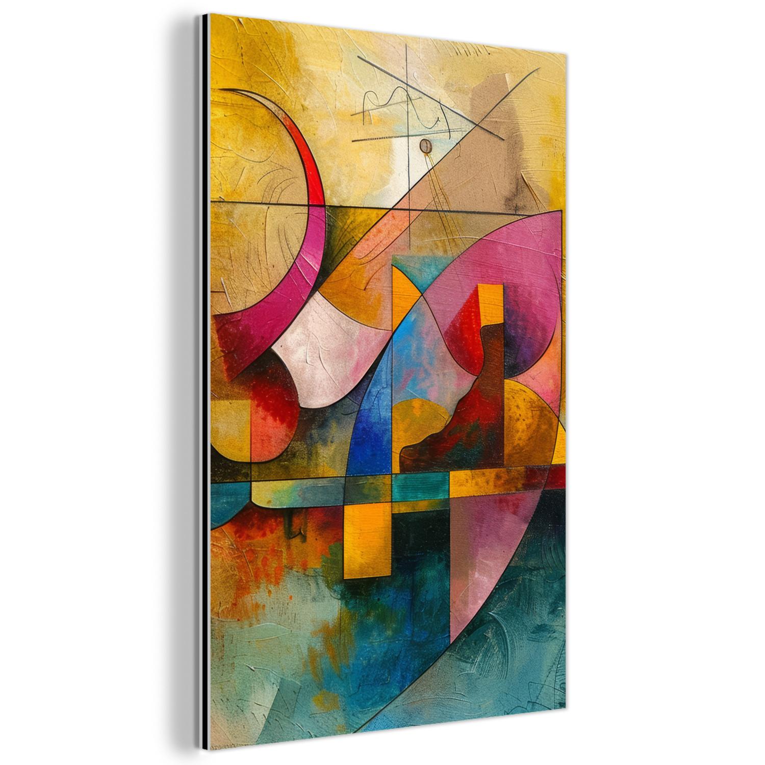 METALLBILD Kunst - Abstrakt - Modern 80x120 cm - Gelb, Metall (80/120cm) - MuchoWow
