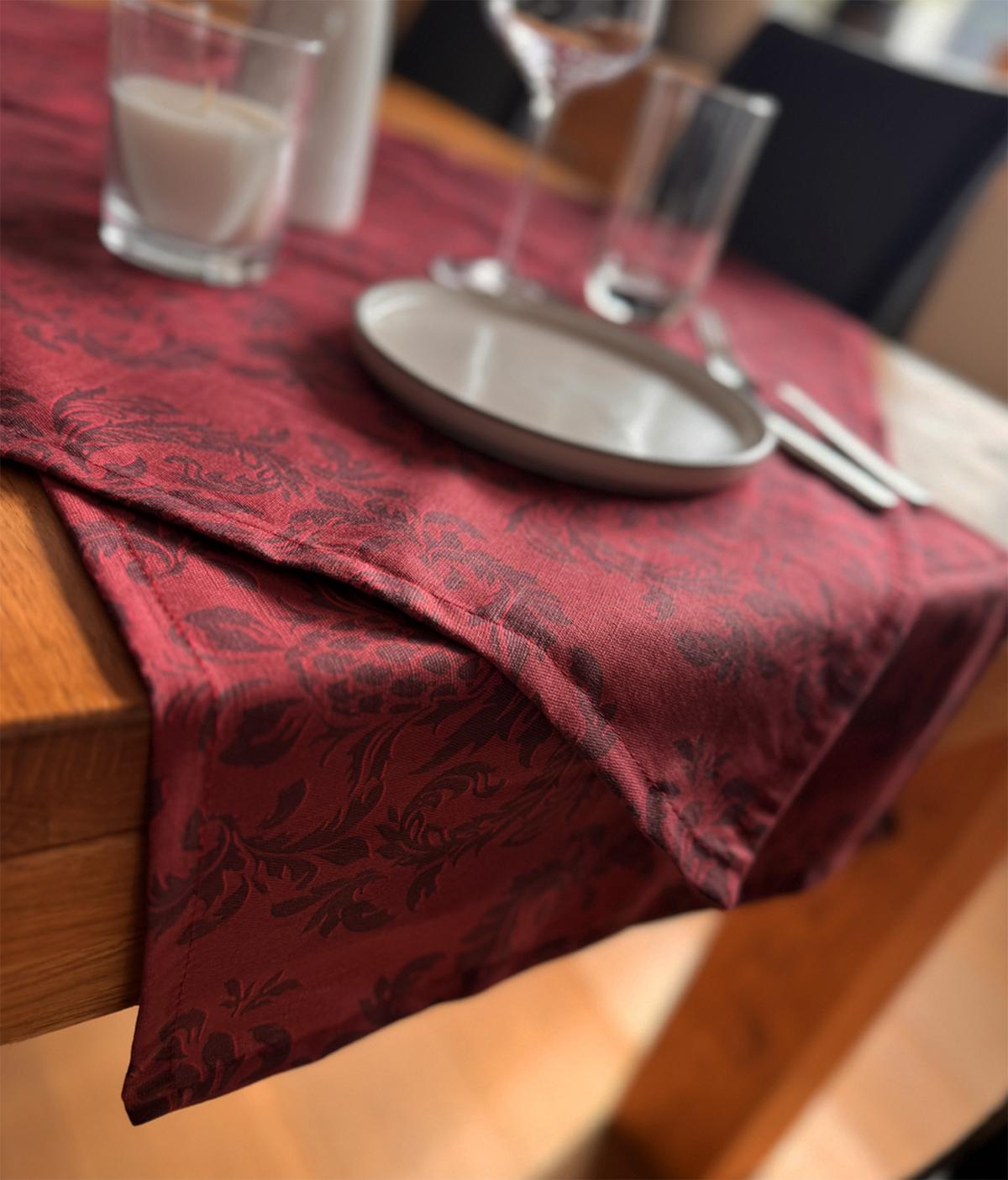 XL-TISCHLÄUFER Epoche karmin-rot 40/220 cm - Dunkelrot, Textil (40/220cm) - beties Heimtextil