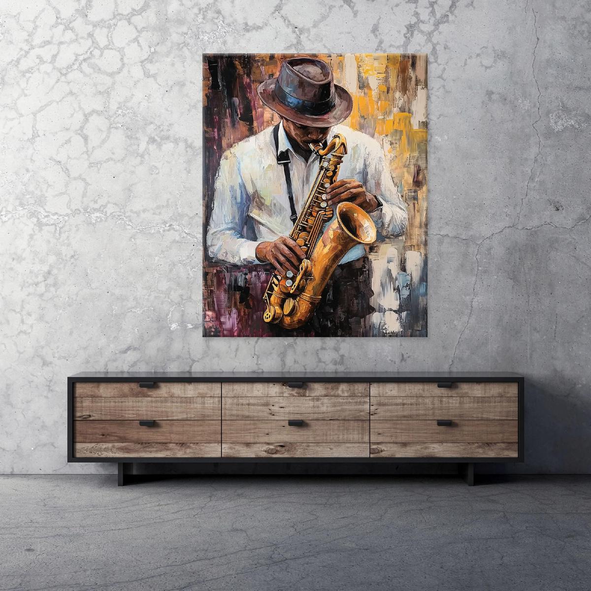 BILDER Abstrakt Männlich Musik Aquarell Modern 100x70 - Multicolor, Holzwerkstoff (70/100cm) - Wallarena