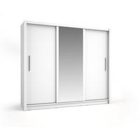 SCHWEBETÜRENSCHRANK FRISKA 247,8/215/61,6cm 3-türig mit Spiegel Weiß - Weiß, Holzwerkstoff (247.8/215/61.6cm) - MASSENO
