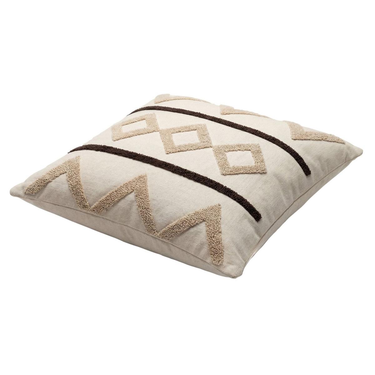 DEKOKISSEN Tribal Pattern Beige 45x45 cm mit Füllung - Beige/Multicolor, Textil (45/45cm) - Deco-Raum