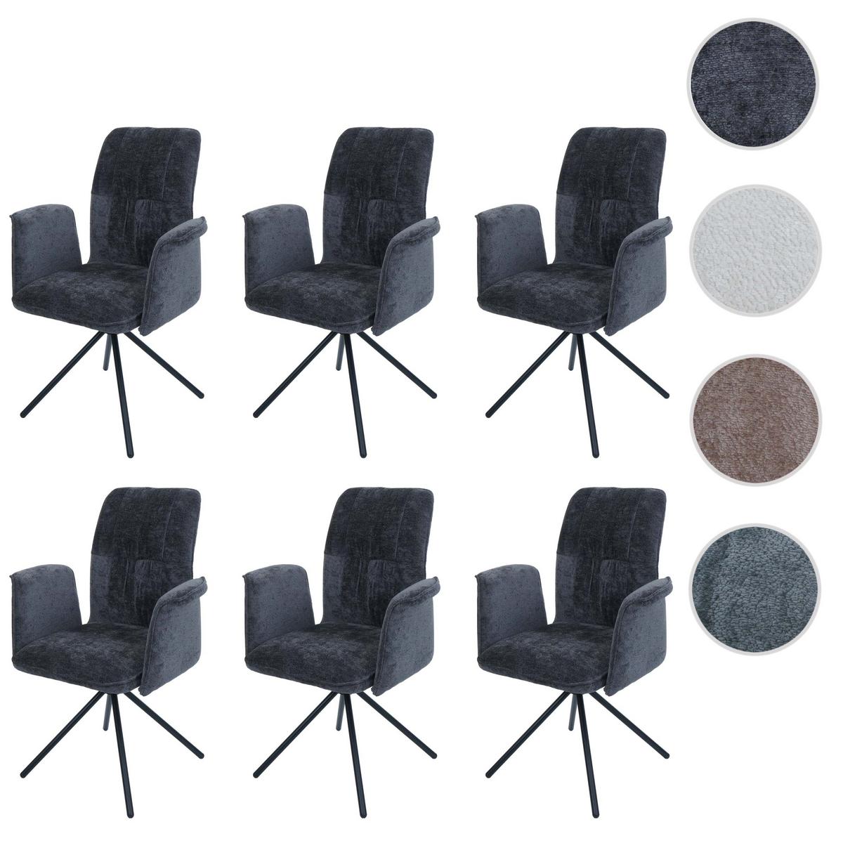 ESSZIMMERSTUHL Grau 6er-Set - Dunkelgrau/Grau, Textil (70/94/60cm) - MCW