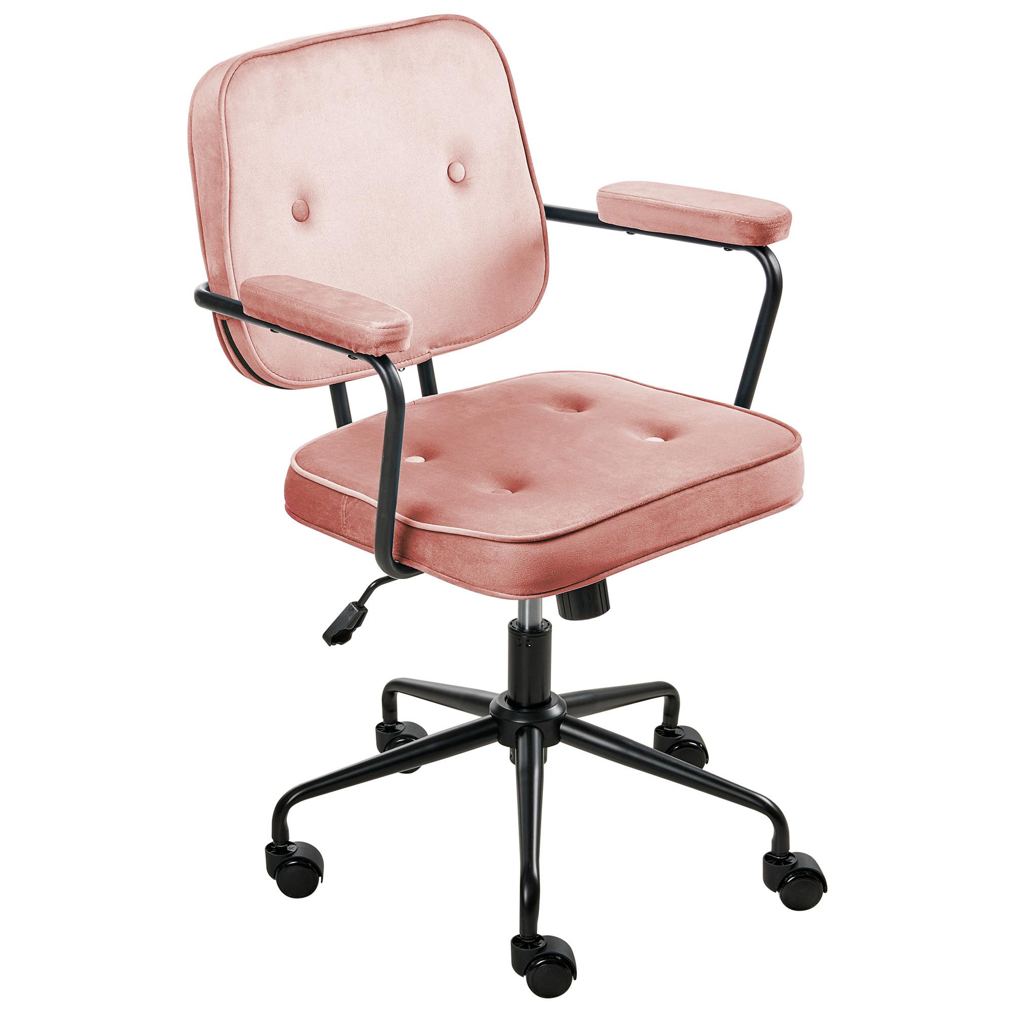 SCHREIBTISCHSTUHL Rosa Pawnee - Pink/Schwarz, Textil (62/88/43cm) - Beliani