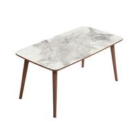 COUCHTISCH mit rechteckiger Platte in weißer Marmoroptik 54/45/100 cm - Weiß, Holzwerkstoff (59/54/45cm) - Calicosy