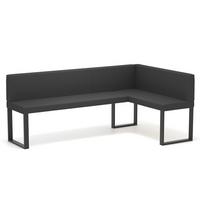 ECKBANK rechts SANA U Kunstleder glatt, 128/168 cm Schwarz - Schwarz, Kunststoff/Textil (128/168cm) - Idohome