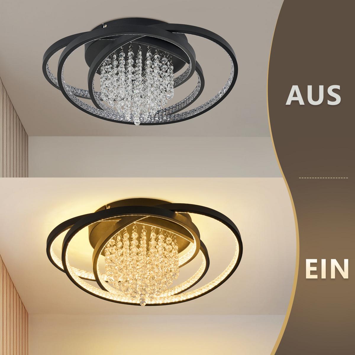 LED DECKENLEUCHTE Mivoris 48/25/20 cm - Schwarz, Metall (48/25/20cm) - ZMH