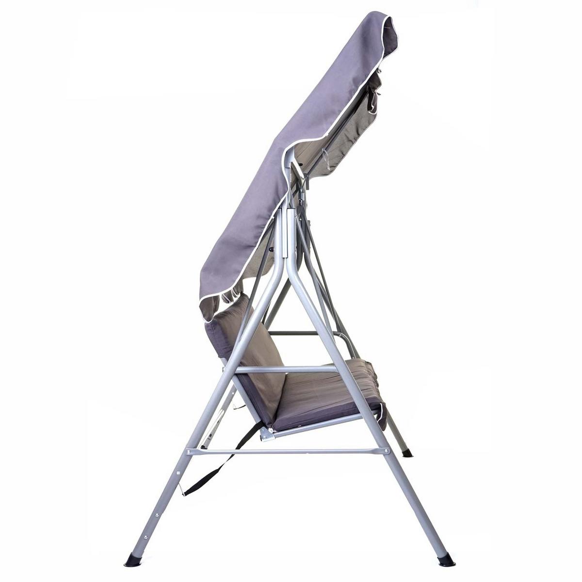 HOLLYWOODSCHAUKEL Grau - Grau, Metall (185/197/113cm) - MCW