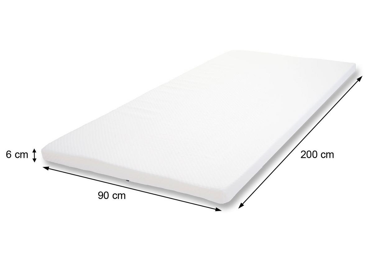 MEMORYFOAM-MATRATZENTOPPER 6CM Weiß - Weiß, Textil (200/90/6cm) - MCW