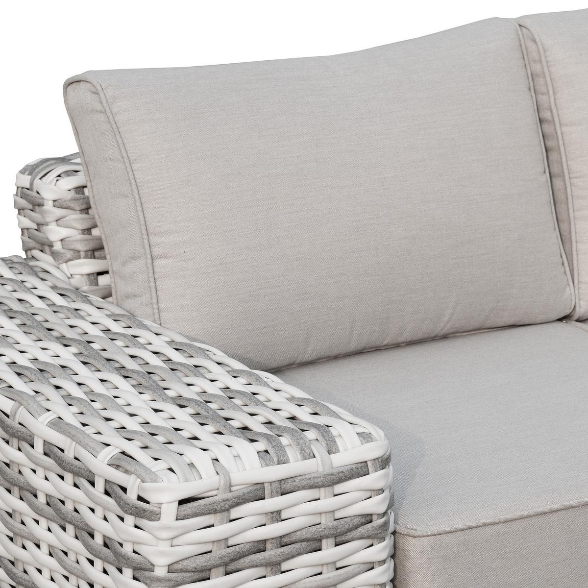 GARTENSET Solaris aus Technorattan, mit Ecksofa und Kaffeetisch, Hellgrau - Grau, Kunststoff/Metall - Beautysofa