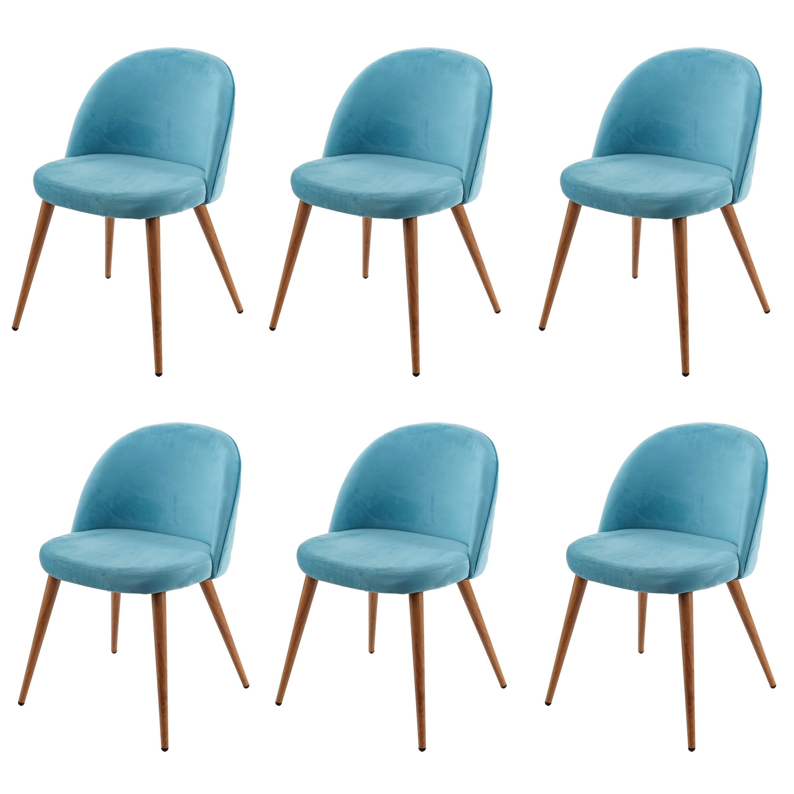 ESSZIMMERSTUHL Türkis 6er-Set - Türkis, Textil (48/77/46cm) - MCW