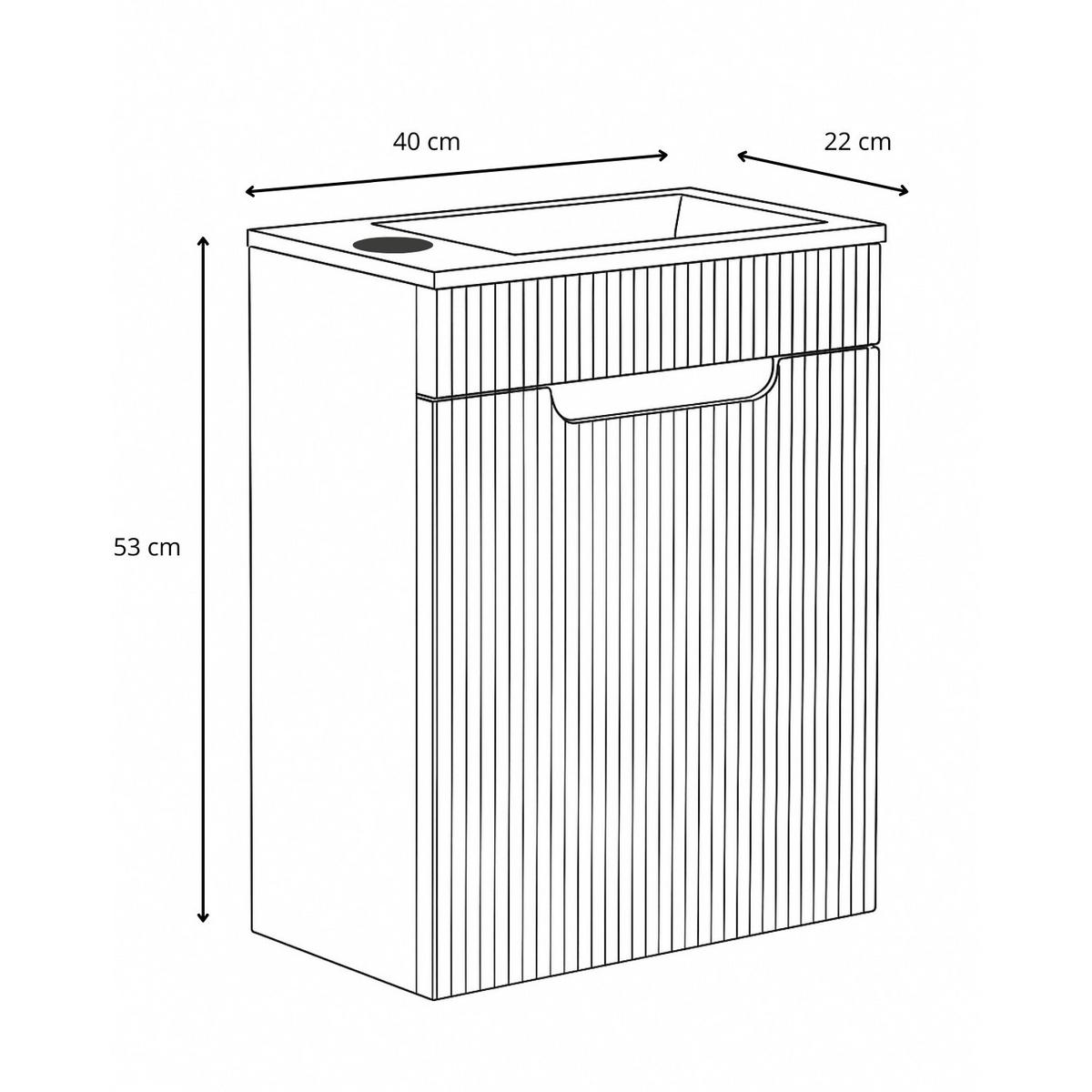GÄSTE-WC-MÖBELSET Thermis 2 Teile Cashmere - 40 x 22 x 53 cm - Kaschmir, Holz (40/53/22cm) - Badplaats