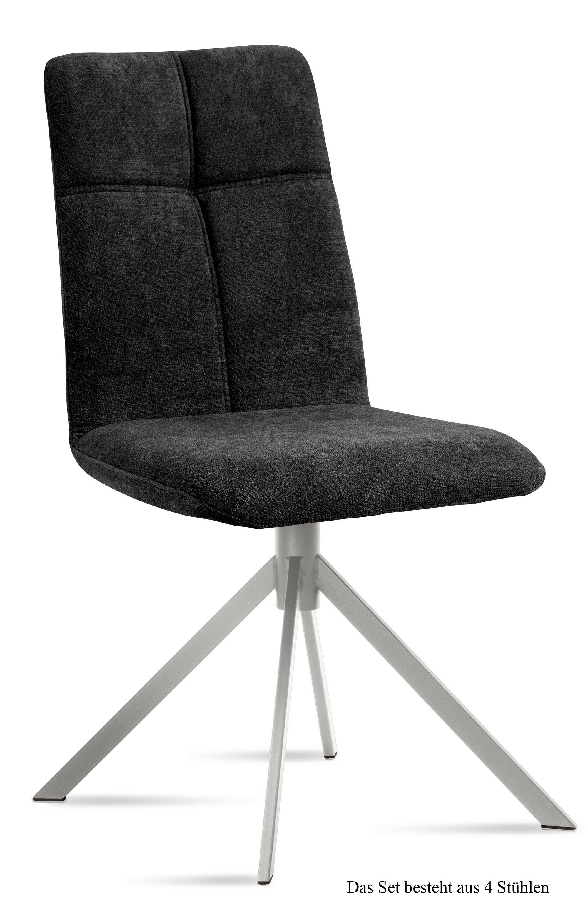 ESSZIMMERSTUHL (4er-Set) Dorine 47x92x60 Edelstahl/Anthrazit - Edelstahlfarben/Anthrazit, Kunststoff (60/92/47cm) - 58aufmkessel