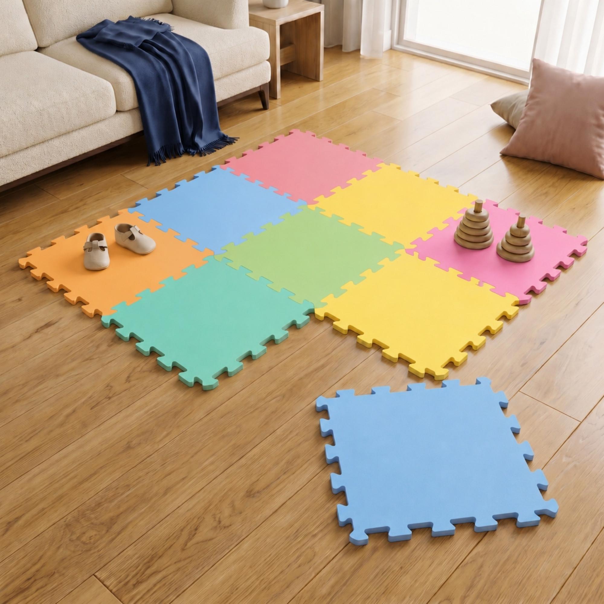 SPIELMATTE ab Null - 90 cm Baby Puzzlematte Bunt - Multicolor, Kunststoff (30/30cm) - Littletom