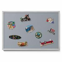 MAGNETTAFEL 60x40 cm Silberner Rahmen Grau - Zinkfarben, Metall (60/50/0.4cm) - TULUP