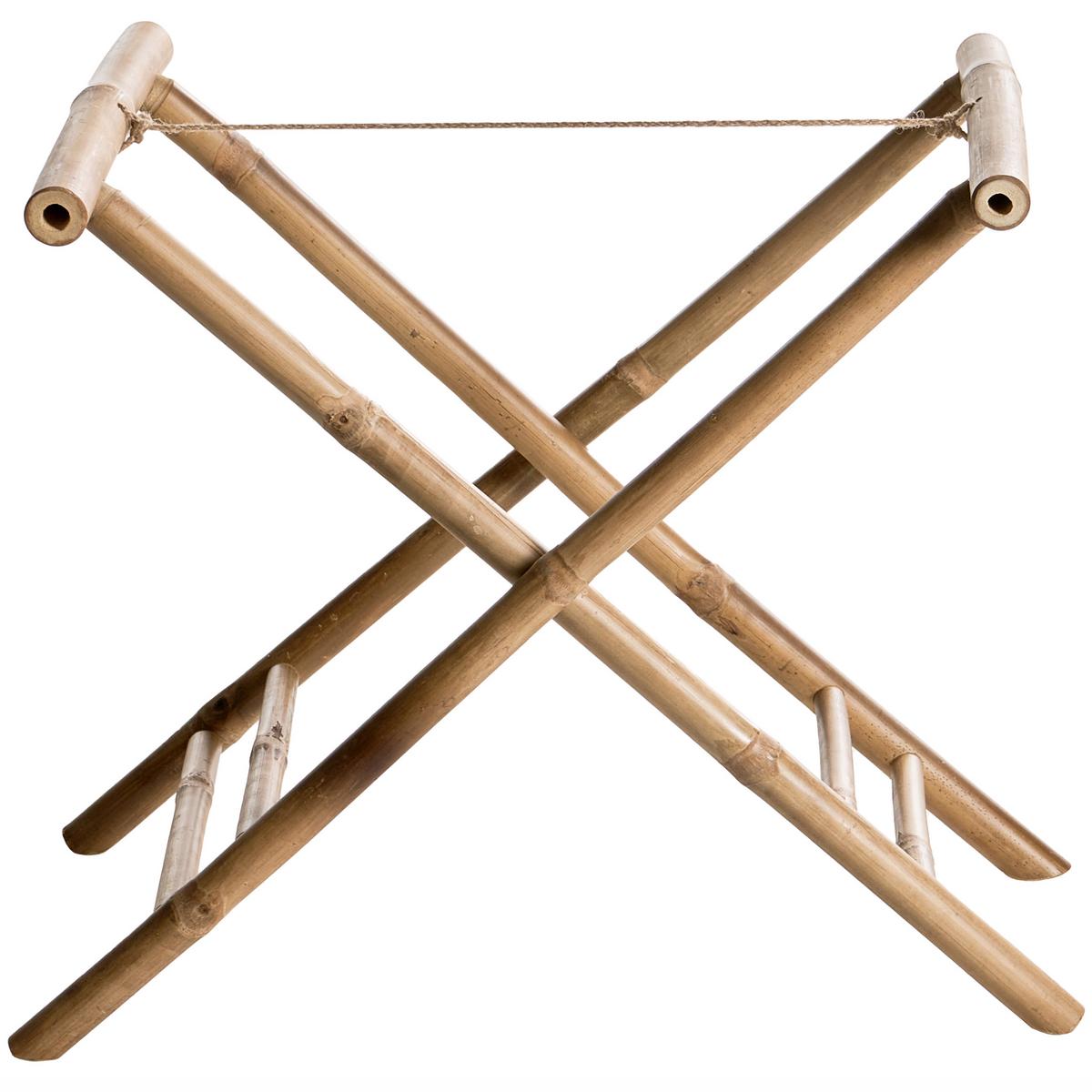 BEISTELLTISCH Bambus Naturfarben klappbar Misicuni - Naturfarben, Holz (60/40/68cm) - Beliani