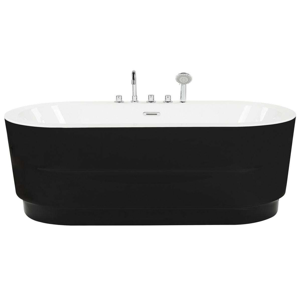 BADEWANNE FREISTEHEND 80x170x60 cm schwarz Empresa - Schwarz, Kunststoff (80/60/170cm) - Beliani