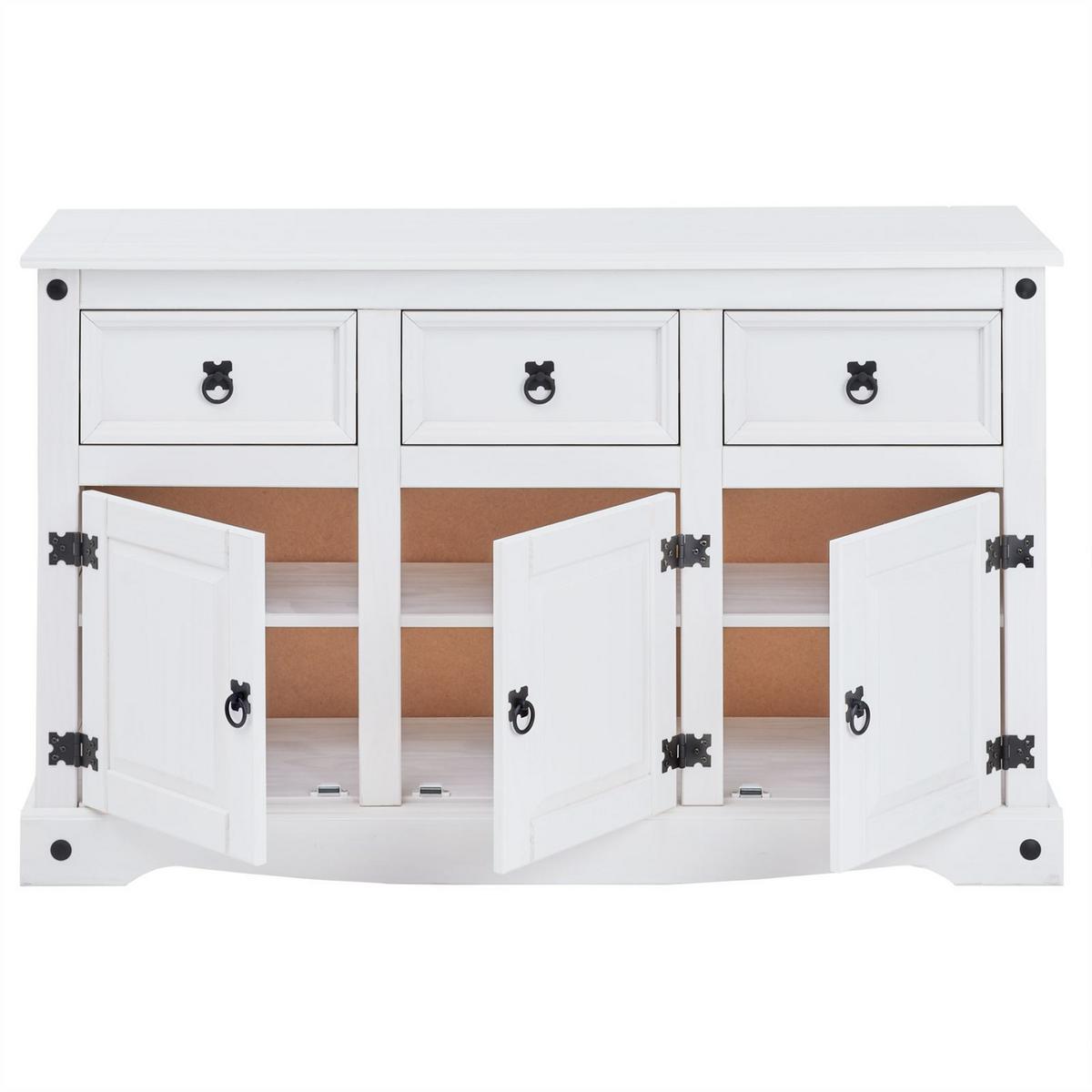 SIDEBOARD RURAL weiß - Weiß, Holz (124/76/40cm) - CARO-Möbel