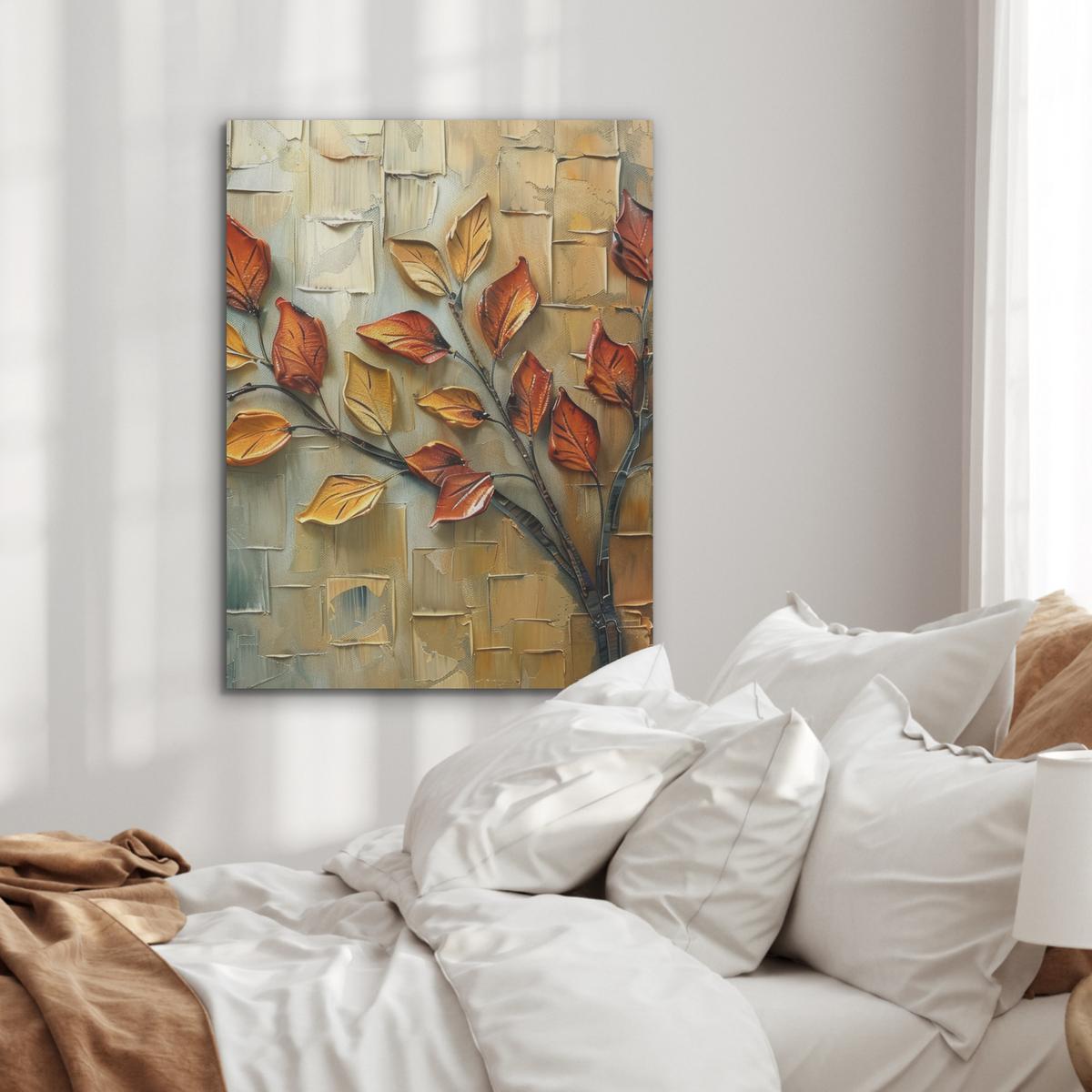 AKUSTIKBILD Baum - Abstrakt - Natur - Kunst Wandbilder 60x80 cm - Goldfarben, Kunststoff (60/80/0.9cm) - MuchoWow