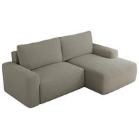 ECKSOFA BELLUNO L Hellgrau Boucle - Rechts - Hellgrau/Schwarz, Textil (233/144cm) - MKS
