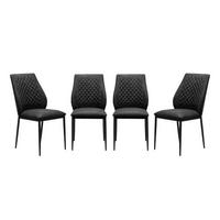 ESSZIMMERSTÜHLE STOFF MIT METALLGESTELL 4er set 45/90/45 cm - Dunkelgrau, Metall (45/90/48cm) - Calicosy