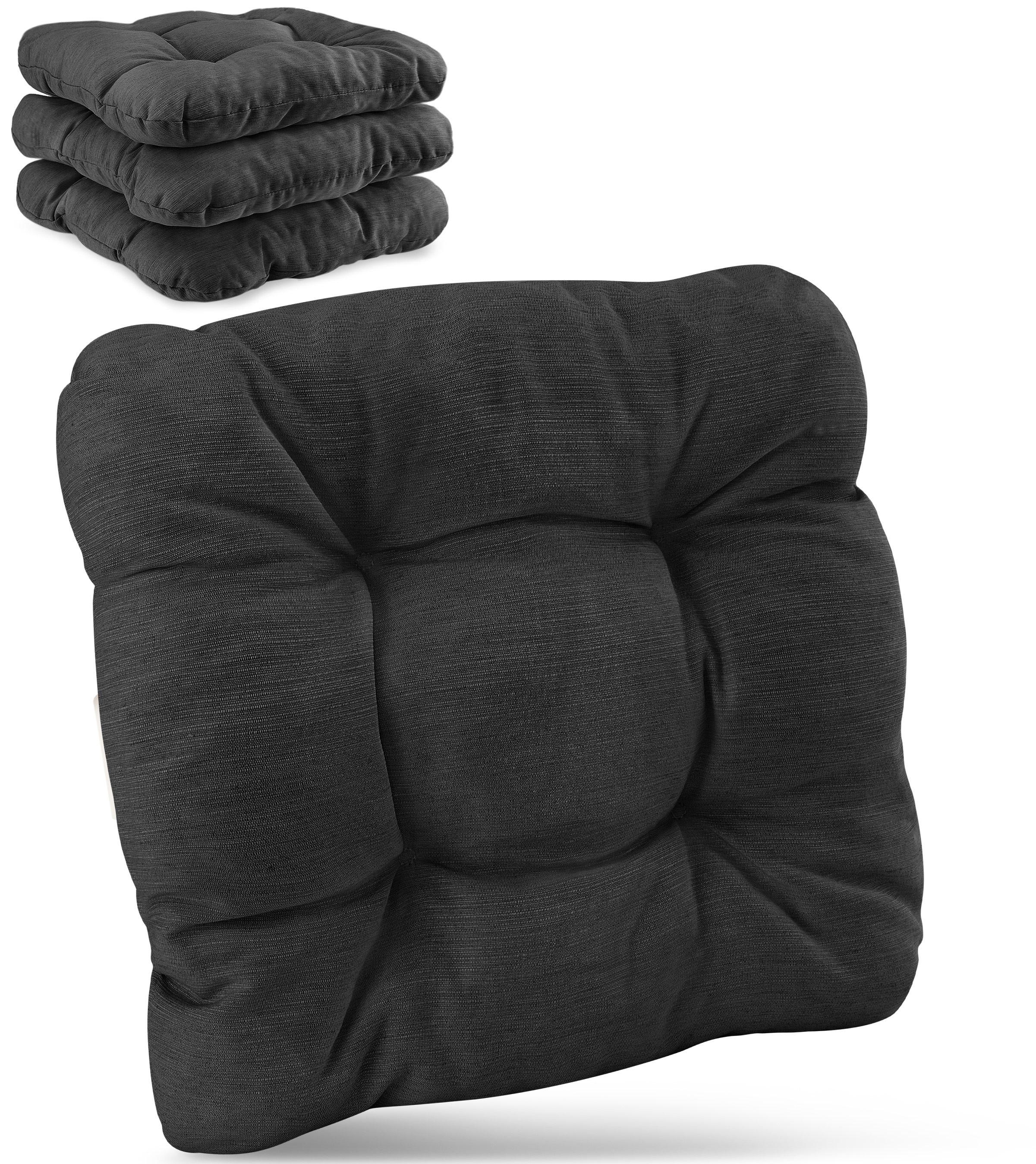 STUHLKISSEN HighLux SK 40x40x8cm Anthrazit (4tlg) - Anthrazit, Textil (40/40cm) - Beautissu 