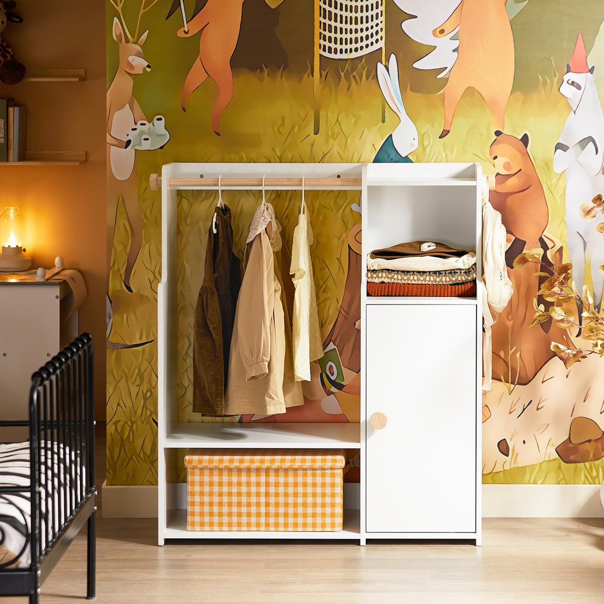 KINDERGARDEROBE Weiß - Weiß, Holzwerkstoff (94/110/35cm) - SoBuy