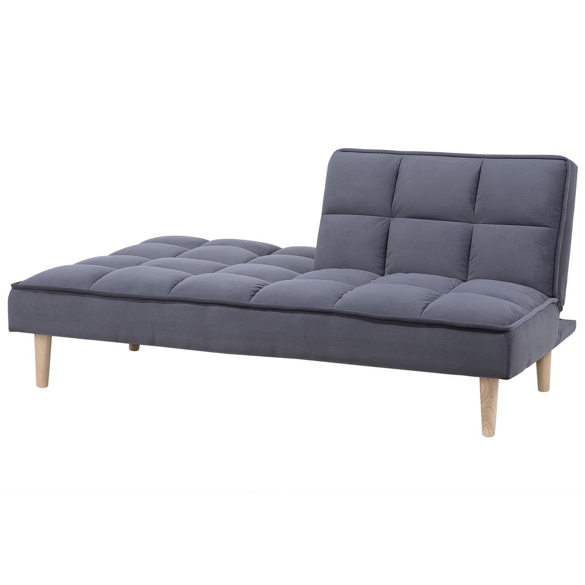 3-SITZER-SCHLAFSOFA dunkelgrau Siljan - Hellbraun/Grau, Textil (177/80/80cm) - Beliani