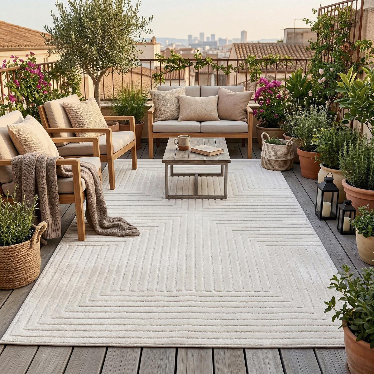 IN & OUTDOOR TEPPICH FLACHGEWEBE CLASSY - Beige, Textil (120/170cm) - Pergamon