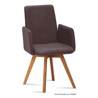 ARMLEHNSTUHL (4er-Set) Dilys 52x92x60 Eiche geölt/Braun - Eichefarben/Braun, Kunststoff (60/92/52cm) - 58aufmkessel