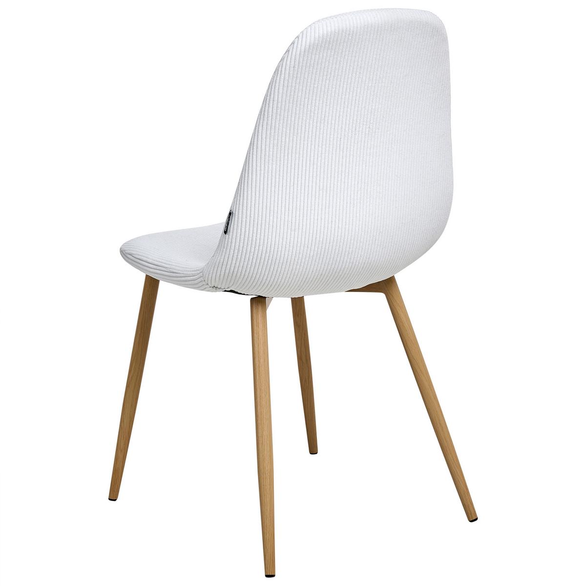 ESSZIMMERSTUHL 2er-Set Hellbraun Hilden - Hellbraun/Weiß, Textil (43/84/52cm) - Beliani