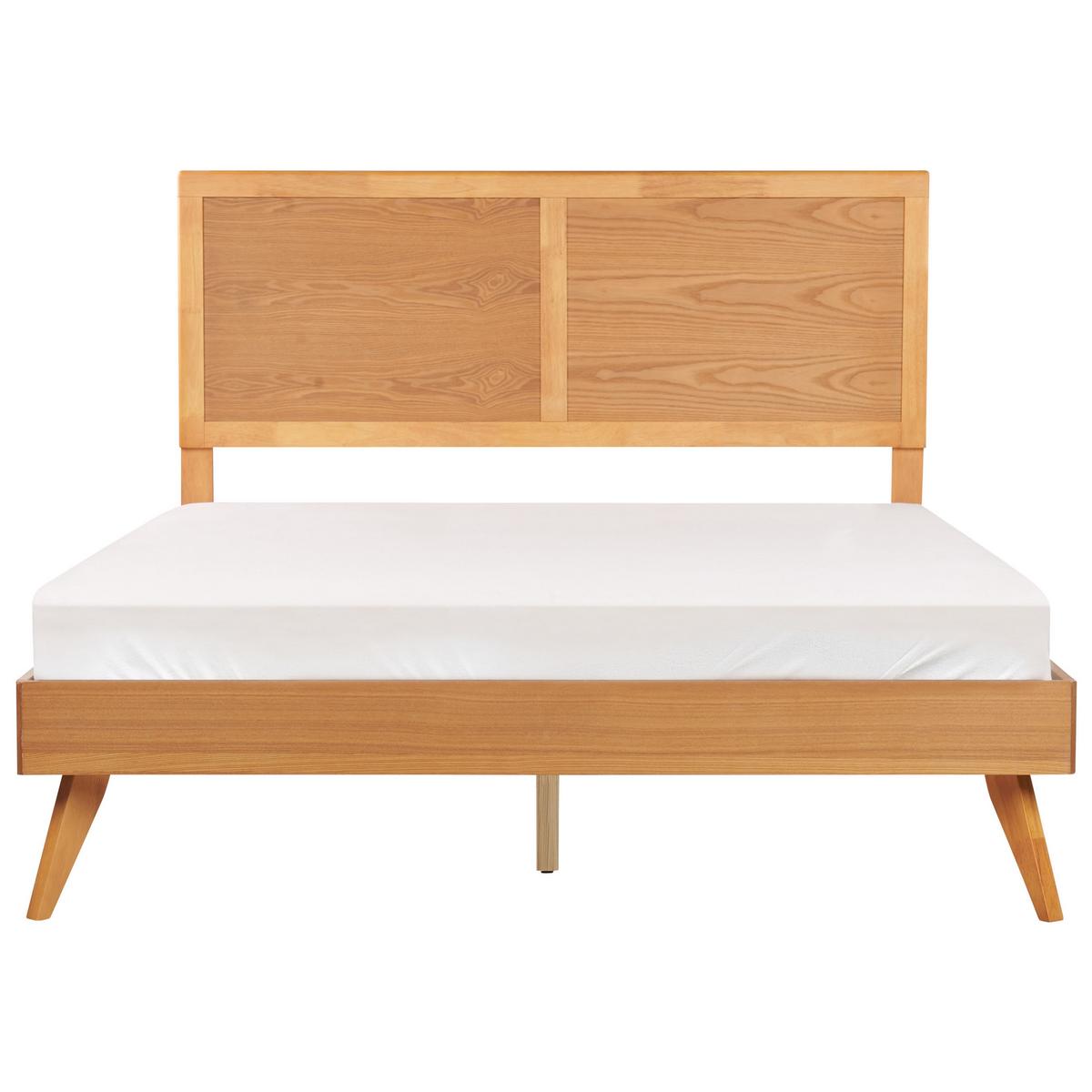 BETT mit Lattenrost 160/200 cm Hellbraun Istres - Hellbraun, Holzwerkstoff (160/200cm) - Beliani