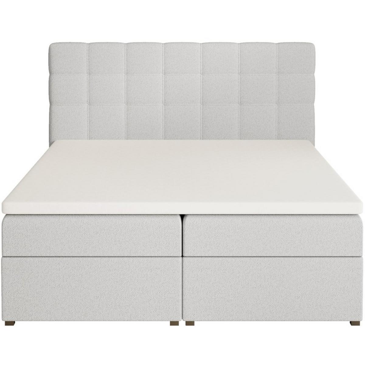 POLSTERBETT Topiq I 144/203/103 hellgrau, Bouclé-Stoff - Hellgrau, Holzwerkstoff (140/200cm) - Beautysofa