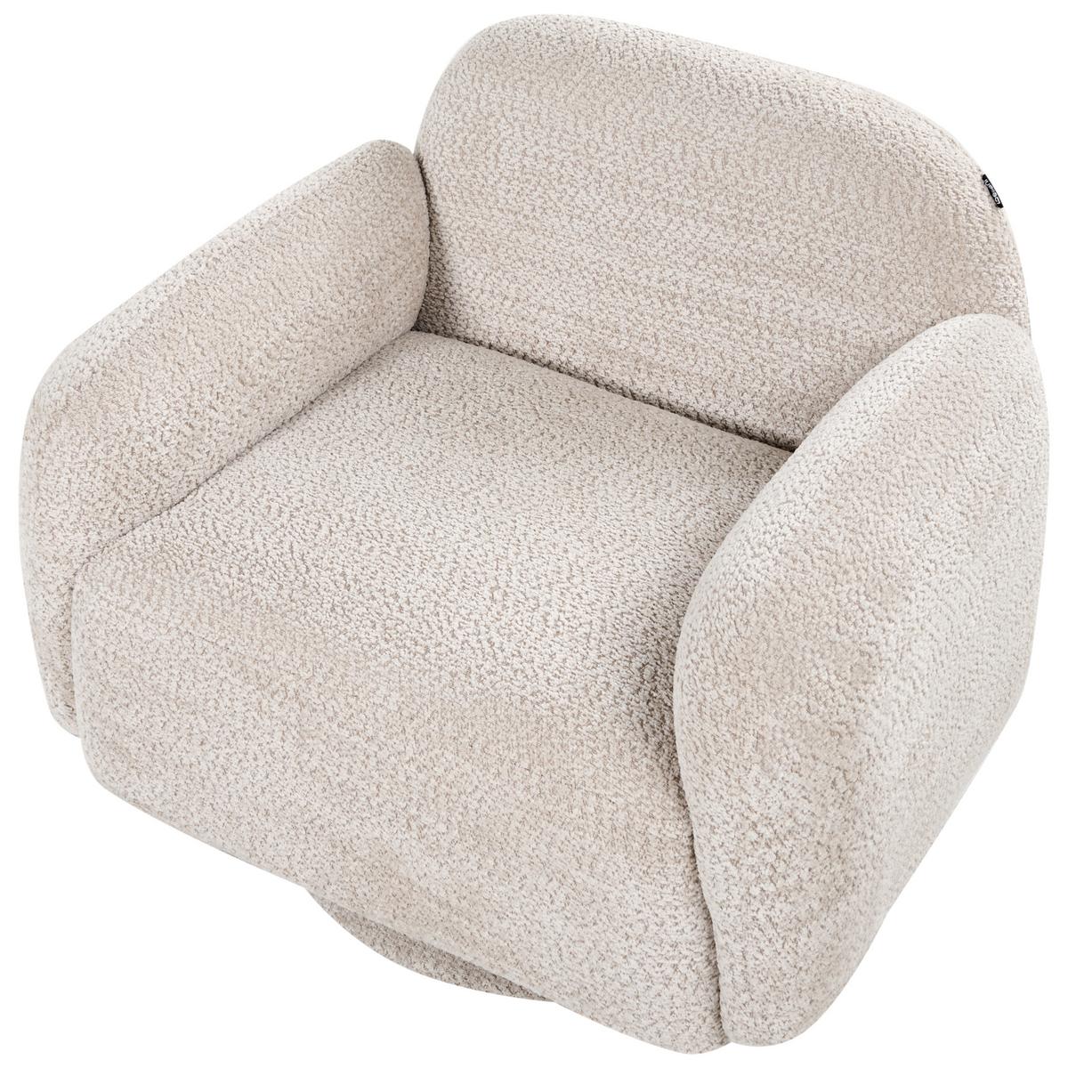 DREHSESSEL Stoff Beige Aapua - Beige, Textil (82/74/72cm) - Beliani