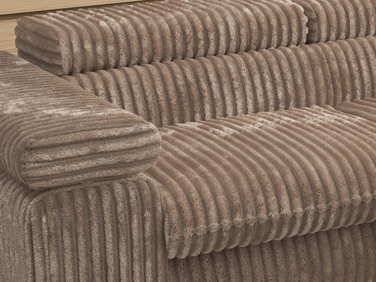 ECKSOFA PABLO L Braun Cord - Rechts Seite - Schwarz/Braun, Textil/Metall (273/208cm) - MKS