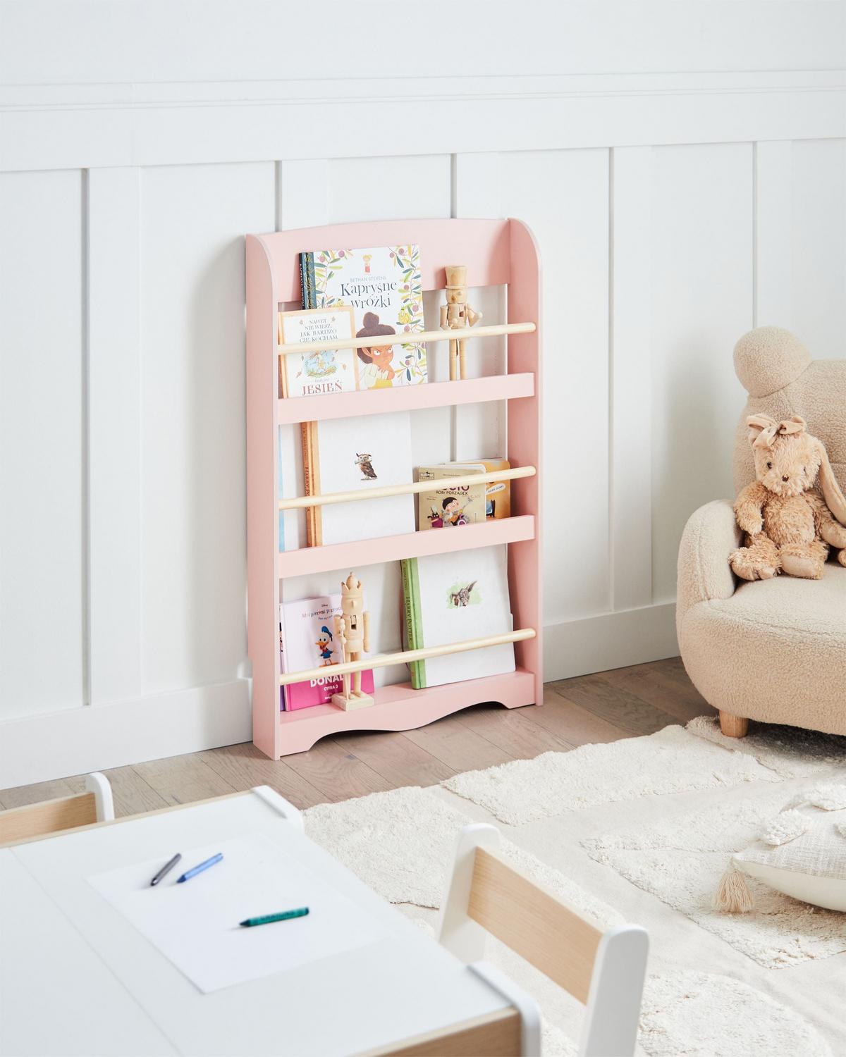 WANDREGAL 100 cm Pastellrosa Liloet - Pink, Holzwerkstoff (60/100/12cm) - Beliani