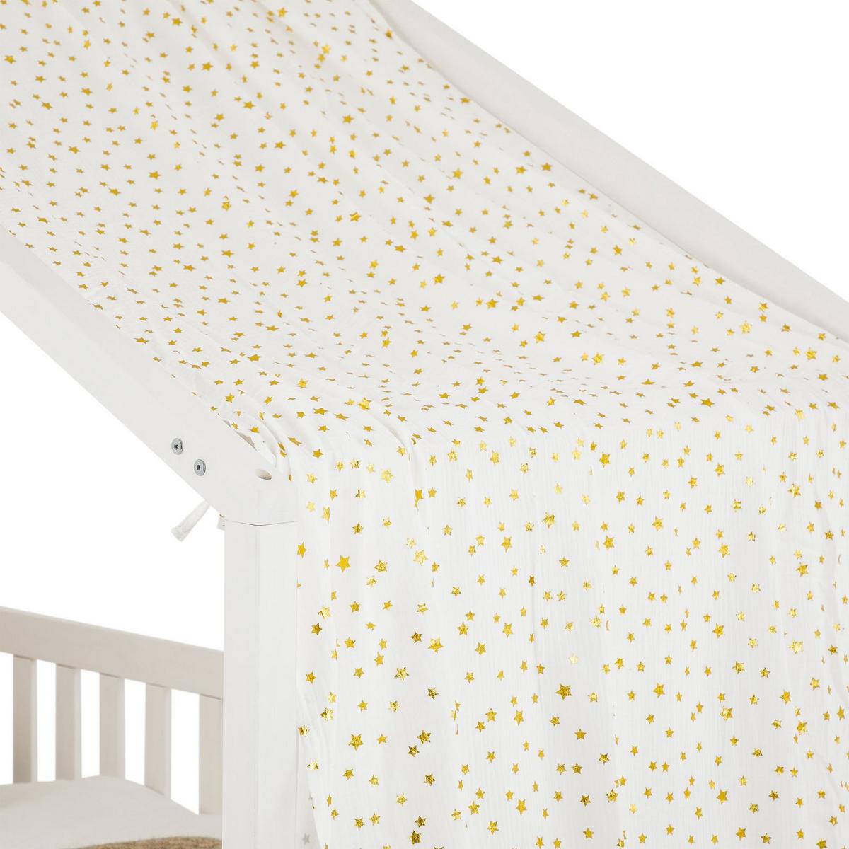 HAUSBETT- HIMMEL LIAN weiß/gold - Goldfarben/Weiß, Textil - IDIMEX