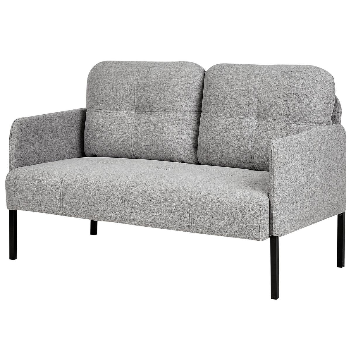2-SITZER-SOFA grau Lahti - Schwarz/Grau, Textil (124/70/70cm) - Beliani