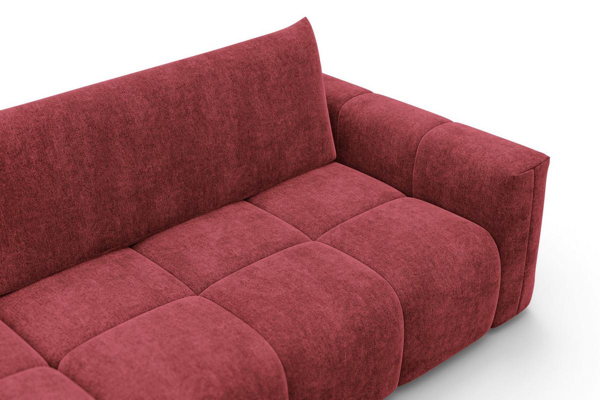 ECKSOFA VERONA 4-Sitzer links, Dunkelrot - Schwarz/Dunkelrot, Holz/Textil (266/173cm) - Courtois Laville