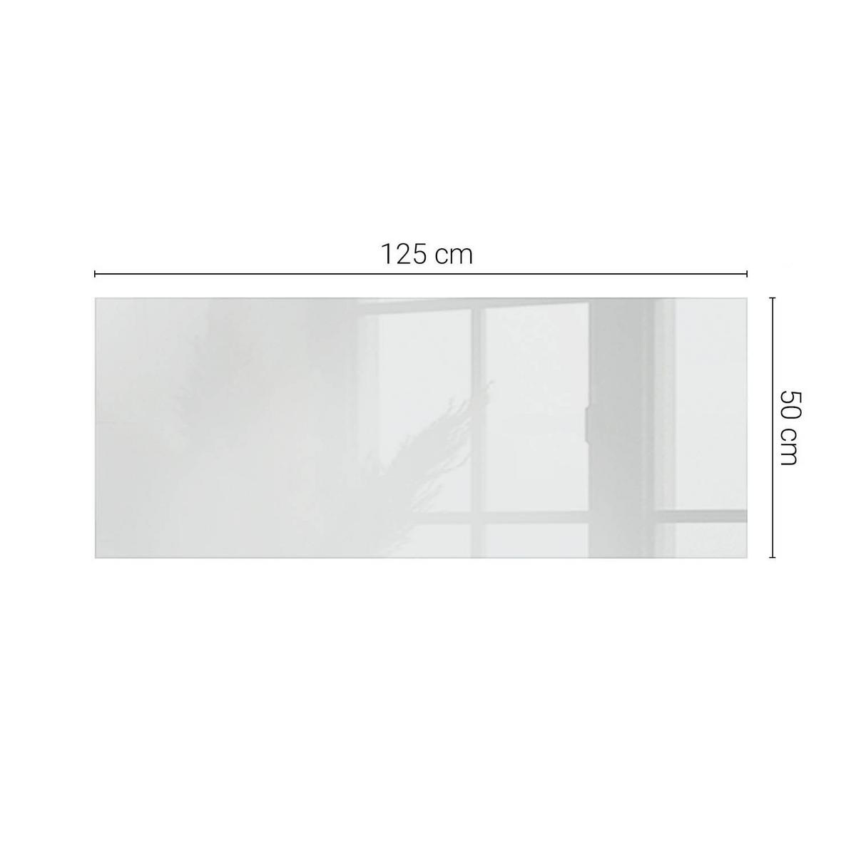 TISCHPLATTE 125x50 cm Farbe Weiß, glatt - Weiß, Glas (125/50/0.4cm) - TULUP