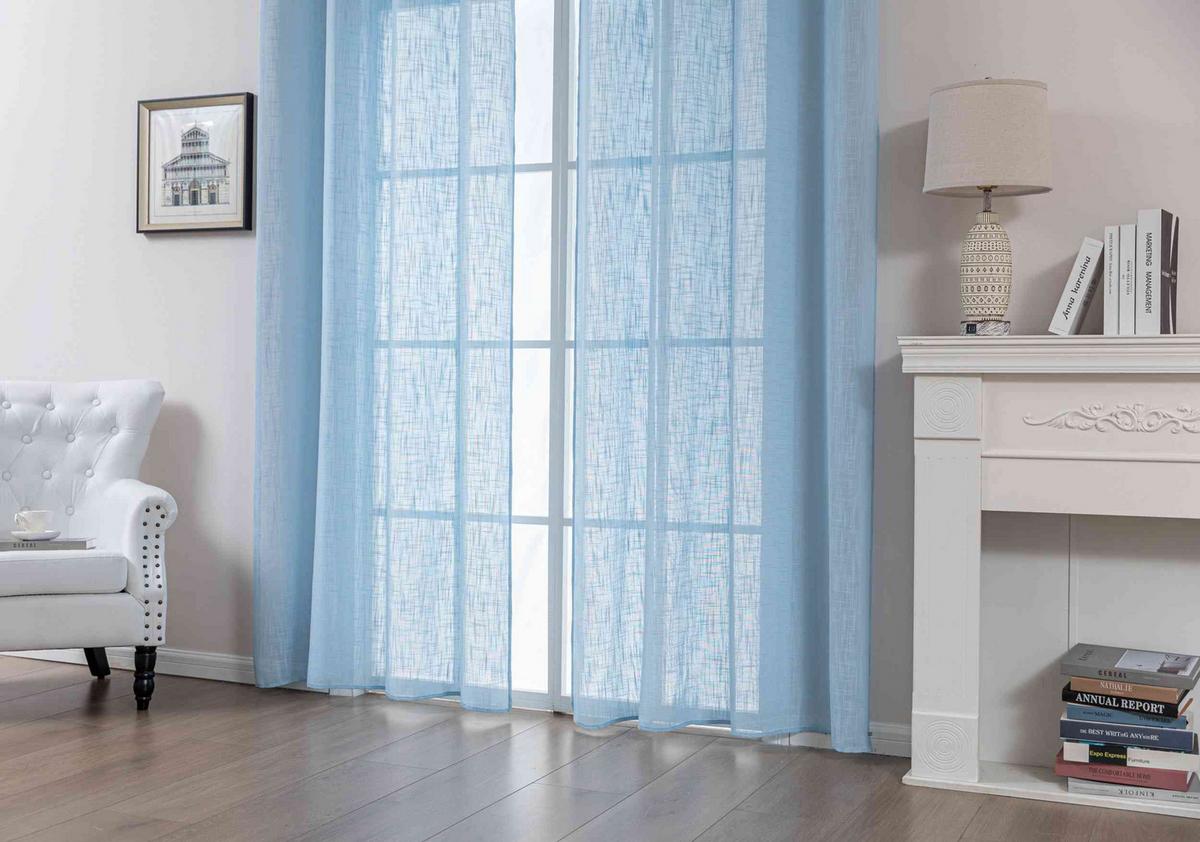 GARDINE SEOUL HxB 245x140 cm Hellblau - Hellblau, Textil (140/245cm) - Gardinenbox