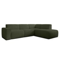 ECKSOFA L Form Didim Grün 292/220/78 cm – großes Sofa stilvoll & bequem R - Schwarz/Grün, Kunststoff/Textil (292/220cm) - AX Living