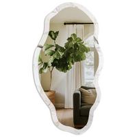 SPIEGEL 90x45 cm asymmetrisch mit Druck - Marmor-Eleganz - Transparent, Glas (45/90/0.4cm) - TULUP