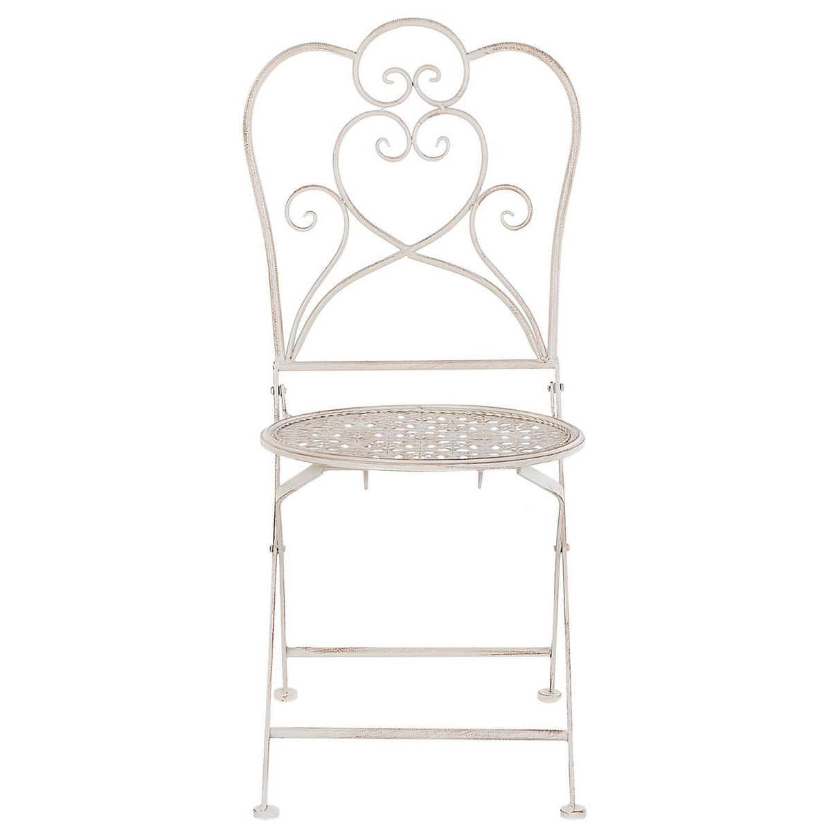 BALKONSET 2-Sitzer Klapptisch Metall beige Trieste - Beige, Metall - Beliani