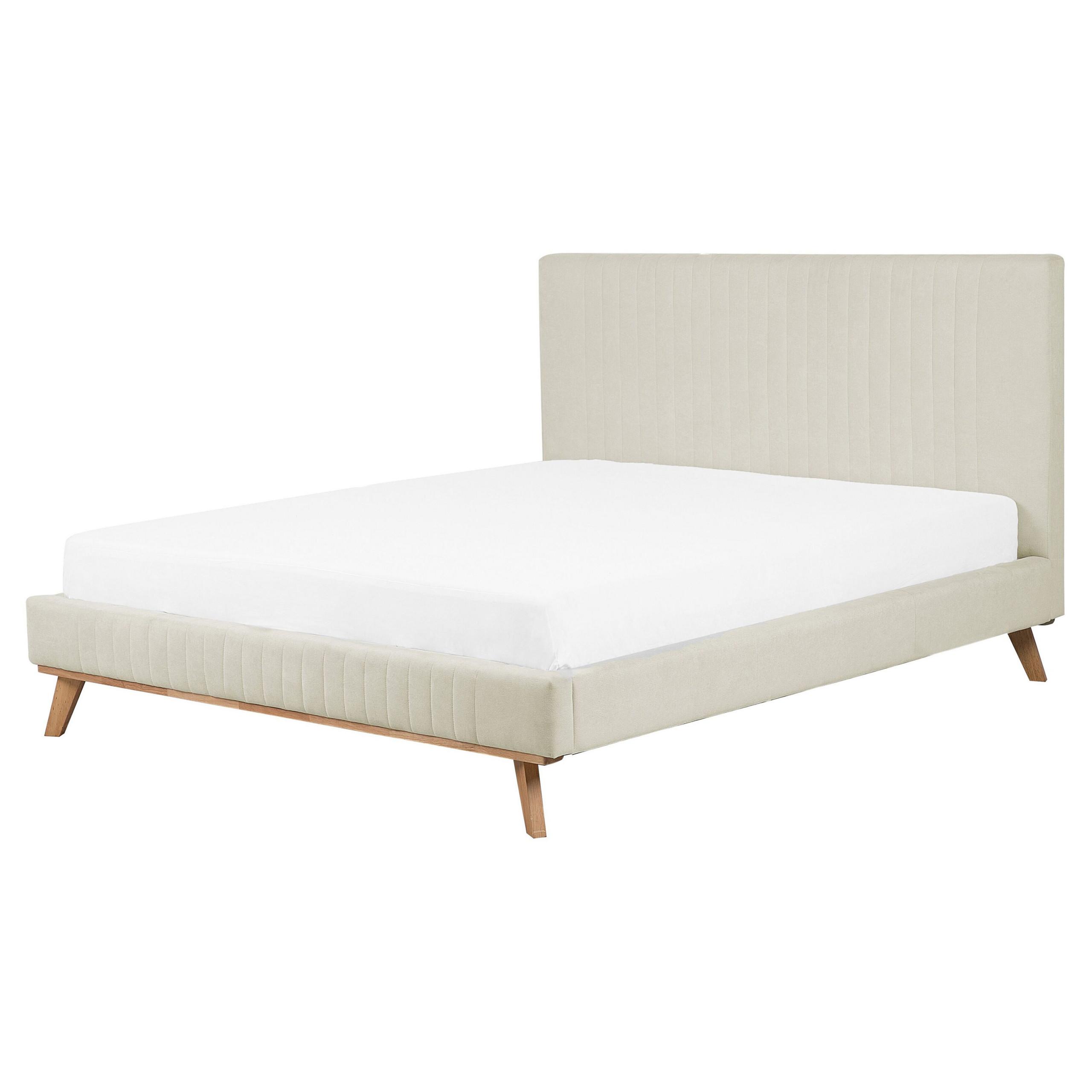 POLSTERBETT Beige Talence - Hellbraun/Beige, Textil (160/200cm) - Beliani