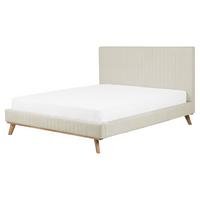 POLSTERBETT Beige Talence - Hellbraun/Beige, Textil (160/200cm) - Beliani