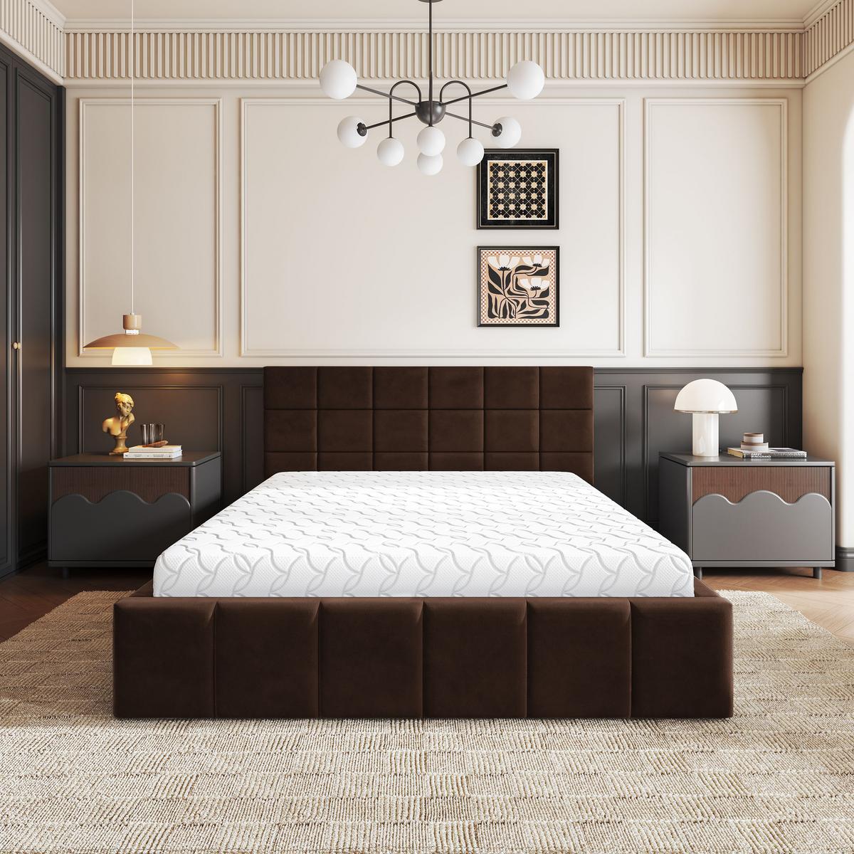 POLSTERBETT VERTO K 120x200 cm mit Bettkästen - Braun - Braun, Holz/Textil - MASSENO
