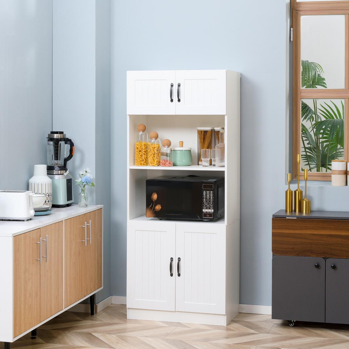 AUFBEWAHRUNGSSCHRANK, Spanplatte, Weiß, 70L x 40B x 170H cm - Weiß, Holzwerkstoff (40/170/70cm) - HOMCOM